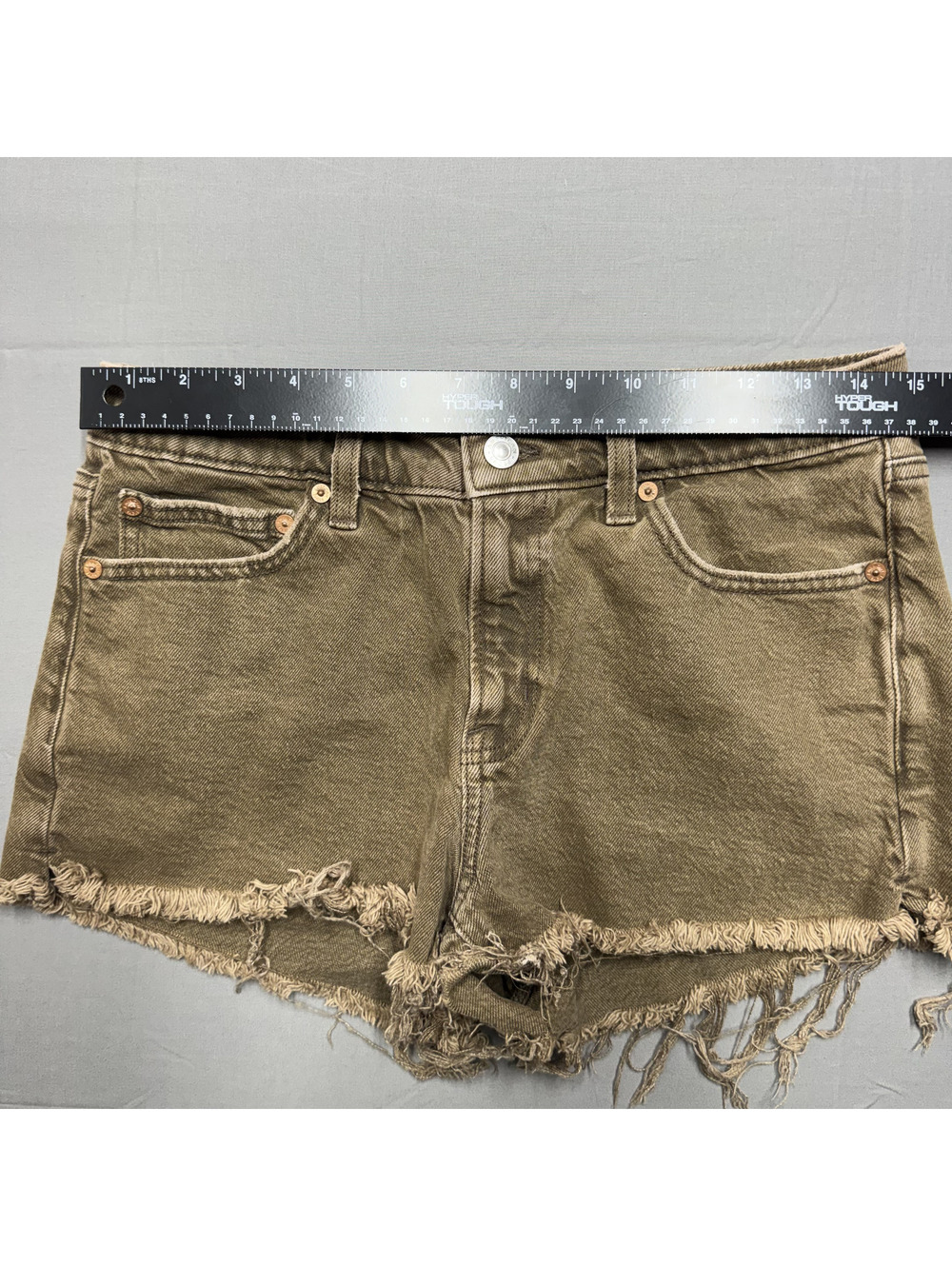 American Eagle Women Denim Shorts Cotton Brown Raw Hem Size 6 Casual - Picture 3 of 11